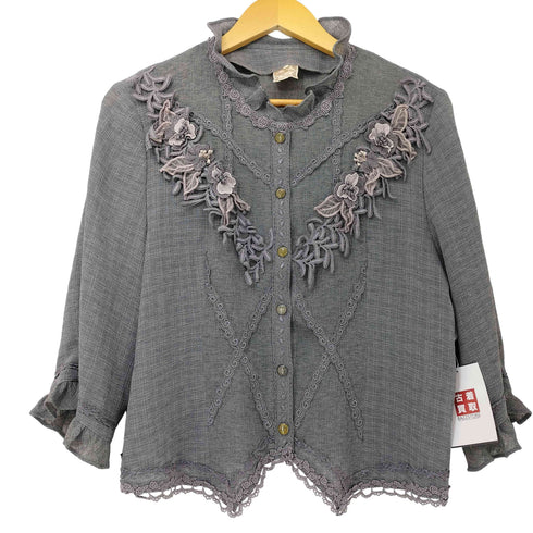 Lily Blouse TOKYO レース エンブロイダリー 袖フリル シャツ レディース 9~11号