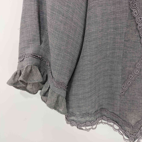 Lily Blouse TOKYO レース エンブロイダリー 袖フリル シャツ レディース 9~11号
