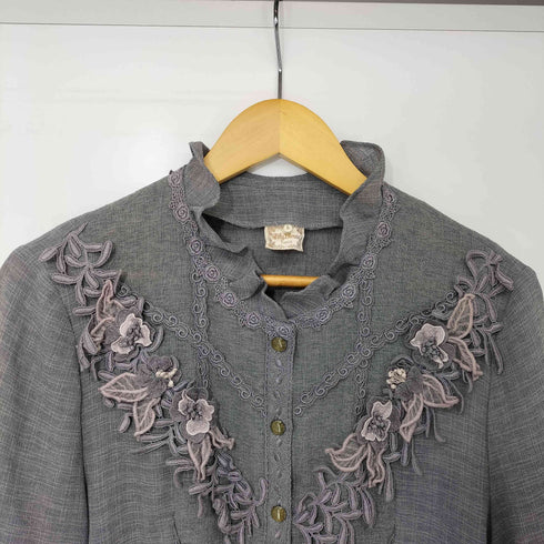 Lily Blouse TOKYO レース エンブロイダリー 袖フリル シャツ レディース 9~11号