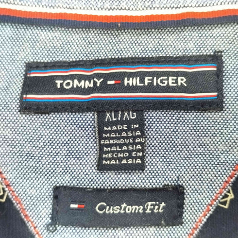 トミーヒルフィガー TOMMY HILFIGER 小紋柄 シャツ custom fit メンズ import:XL