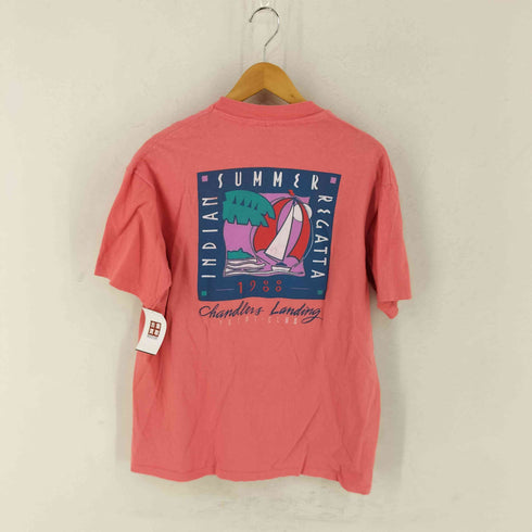 ヘインズ Hanes 80S USA製 BEEFY-T シングルステッチ ヨットクラブ プリントTシャツ メンズ import:XL