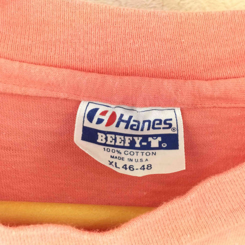 ヘインズ Hanes 80S USA製 BEEFY-T シングルステッチ ヨットクラブ プリントTシャツ メンズ import:XL