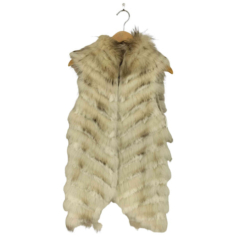 ビーシービージーマックスアズリア BCBG MAXAZRIA real fur リアルファーニット切替ベスト レディース XXS