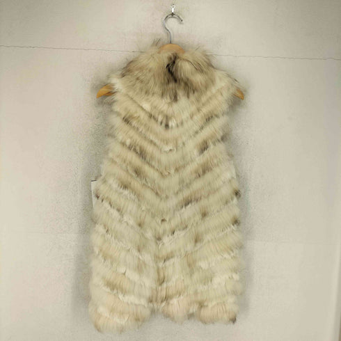 ビーシービージーマックスアズリア BCBG MAXAZRIA real fur リアルファーニット切替ベスト レディース XXS