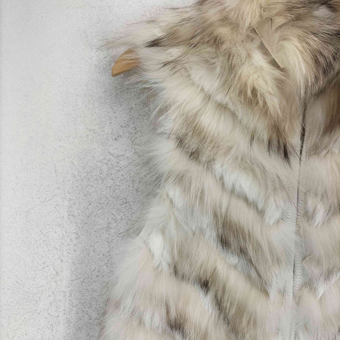 ビーシービージーマックスアズリア BCBG MAXAZRIA real fur リアルファーニット切替ベスト レディース XXS