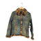 fur ファー切替レザートラッカージャケット レディース L