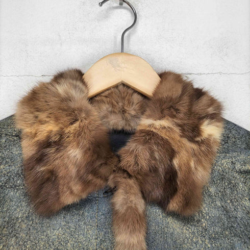 fur ファー切替レザートラッカージャケット レディース L