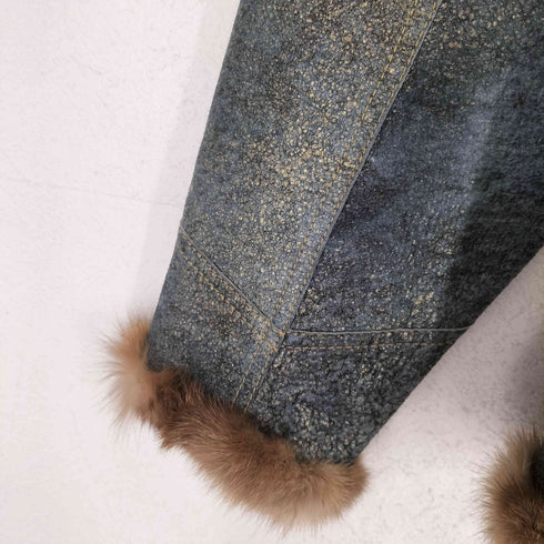 fur ファー切替レザートラッカージャケット レディース L