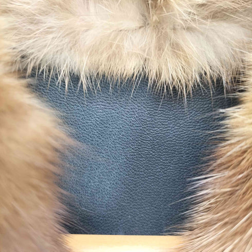 fur ファー切替レザートラッカージャケット レディース L