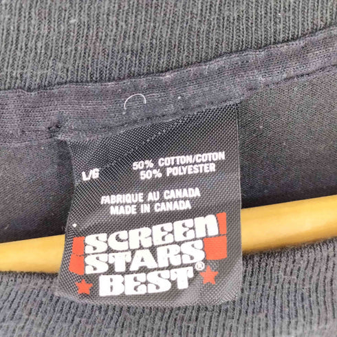 スクリーンスターズ SCREEN STARS 90S 黒タグ カナダ製 シングルステッチ BAR プリント Tシャツ メンズ import:S