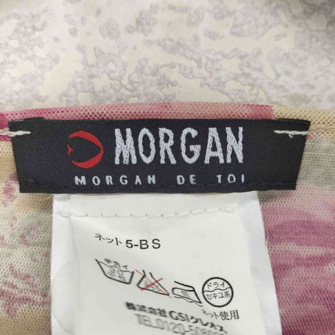 モルガン MORGAN 花柄袖フレアシースルートップス レディース