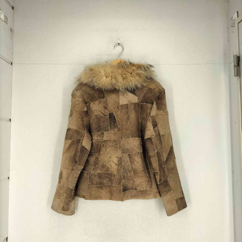 real leather 襟ファーリアルレザームートンジャケット レディース