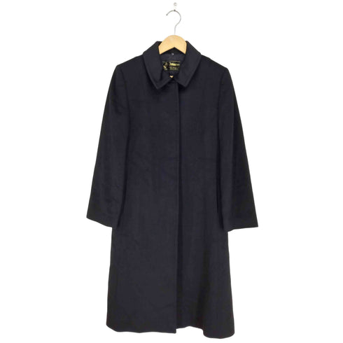 pure cashmere カシミヤ100比翼ステンカラーコート レディース 11AR