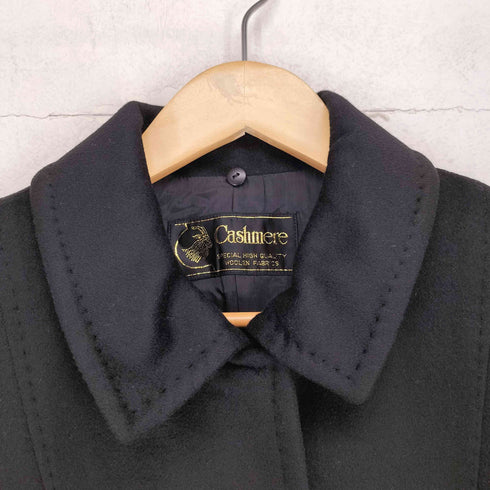pure cashmere カシミヤ100比翼ステンカラーコート レディース 11AR