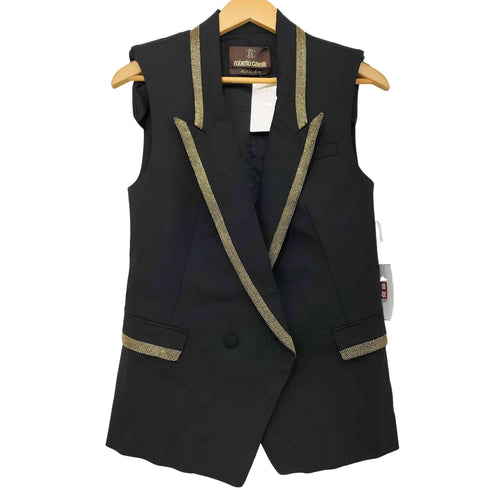 ロベルトカヴァリ roberto cavalli ピークドラペル ダブルブレスト ベスト レディース 40