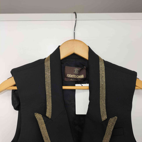 ロベルトカヴァリ roberto cavalli ピークドラペル ダブルブレスト ベスト レディース 40