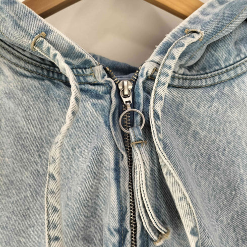 ザラ ZARA ウォッシュド フーデッド ジャケット メンズ import:L