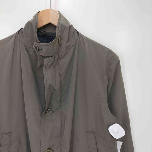 ヘンリーコットンズ Henry Cottons 比翼ジップ チンスト マルチポケット ワーク ジャケット 裏地チェック メンズ EUR:46