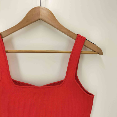 ザラ ZARA スクエアネック リブ タンクトップ レディース import:M