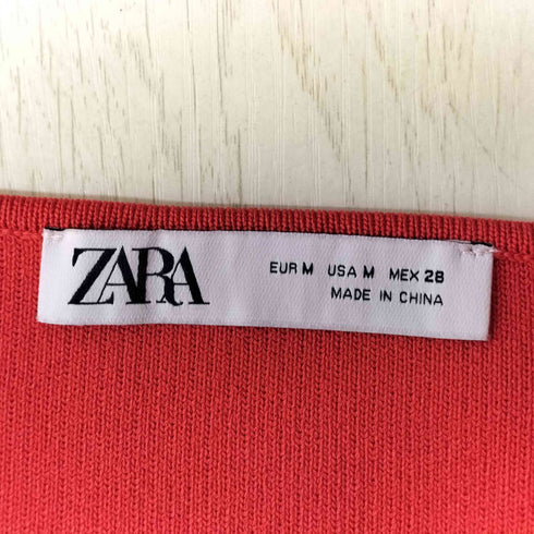 ザラ ZARA スクエアネック リブ タンクトップ レディース import:M