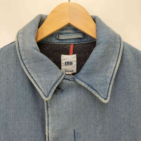 エフオービーファクトリー FOB FACTORY 比翼 デニム ステンカラー コート 裏地フリース メンズ JPN:1