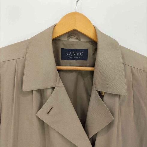 サンヨー SANYO サテン ロング ステンカラー コート メンズ