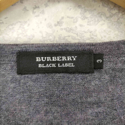 バーバリーブラックレーベル BURBERRY BLACK LABEL ホース刺繍 Vネック ウール ニット セーター メンズ 3