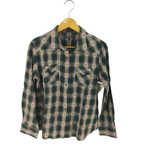 エディーバウアー Eddie Bauer アザミ モチーフ チェックシャツ レディース PL