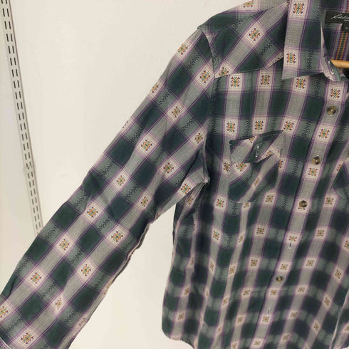 エディーバウアー Eddie Bauer アザミ モチーフ チェックシャツ レディース PL