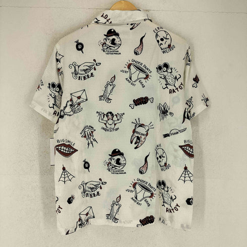ウィアード WEIRDO 総柄 スカル タトゥー アメトラ アロハ シャツ メンズ import:M