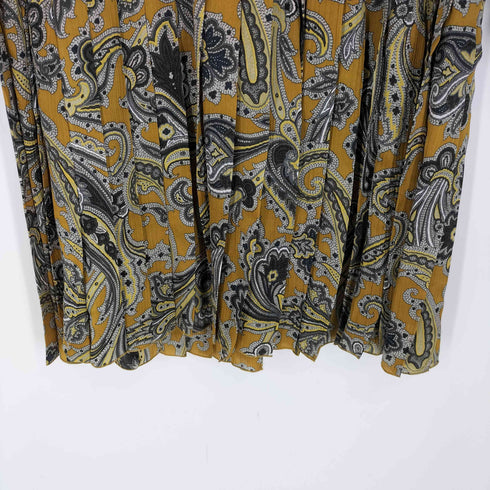 (株)ルドーム シルク100 ペイズリー プリーツ L/S シャツ ワンピース レディース