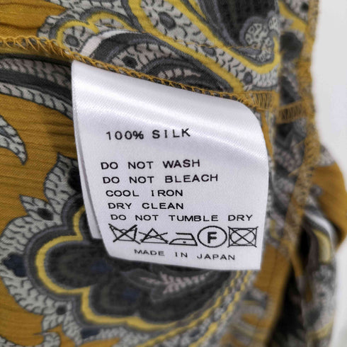 (株)ルドーム シルク100 ペイズリー プリーツ L/S シャツ ワンピース レディース
