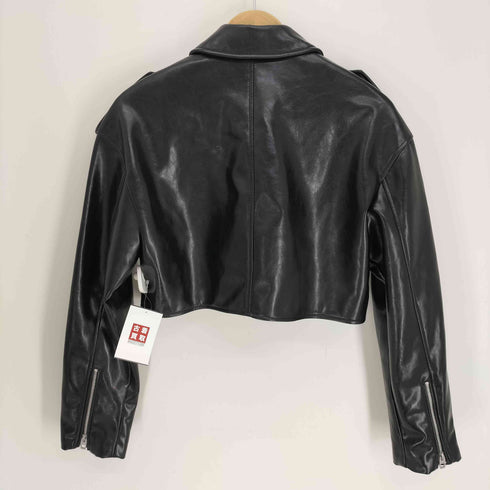 ザラ ZARA Black Jacket ブラック レザー ジャケット レディース import:M