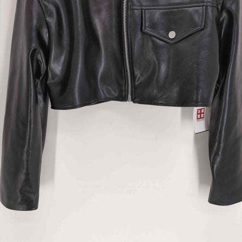 ザラ ZARA Black Jacket ブラック レザー ジャケット レディース import:M
