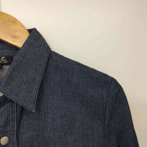 アーペーセー A.P.C. ヘリンボーン スナップボタン デニム シャツ レディース import:S