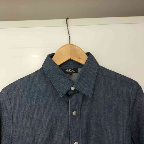 アーペーセー A.P.C. ヘリンボーン スナップボタン デニム シャツ レディース import:S