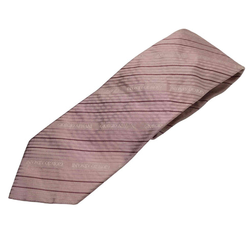 ジョルジオアルマーニ Giorgio Armani MADE IN ITALY SILK 100% イタリア製 レジメンタル ストライプ シルク ネクタイ メンズ