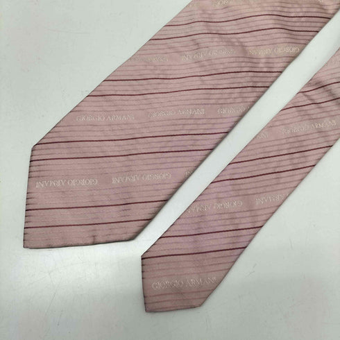 ジョルジオアルマーニ Giorgio Armani MADE IN ITALY SILK 100% イタリア製 レジメンタル ストライプ シルク ネクタイ メンズ