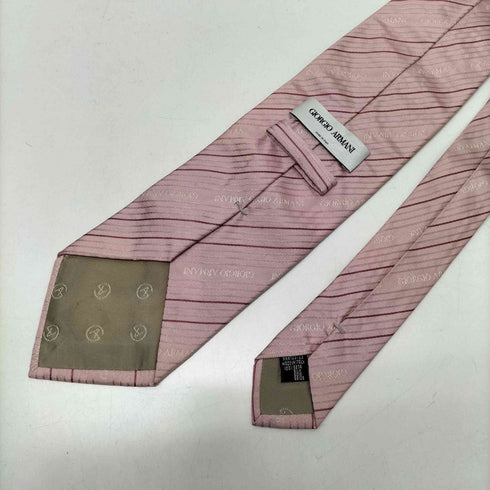 ジョルジオアルマーニ Giorgio Armani MADE IN ITALY SILK 100% イタリア製 レジメンタル ストライプ シルク ネクタイ メンズ