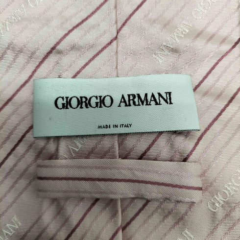 ジョルジオアルマーニ Giorgio Armani MADE IN ITALY SILK 100% イタリア製 レジメンタル ストライプ シルク ネクタイ メンズ