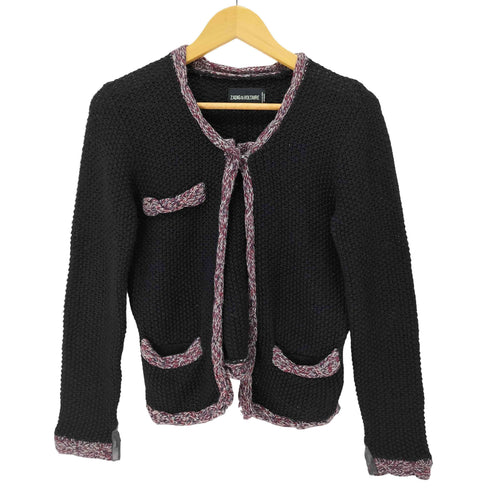 ザディグエヴォルテール ZADIG&VOLTAIRE アルパカ混 パイピング ニット カーディガン レディース import:S