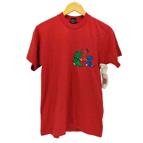 フルーツオブザルーム FRUIT OF THE LOOM 90S BEST USA製 ブーツ 刺繍 クルーネック Tシャツ シングルステッチ メンズ import:M