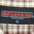 バンズ VANS 90S ロゴ刺繍 チェック ハーフジップ S/S シャツ OLD SKATE メンズ import:L