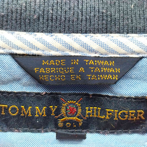 トミーヒルフィガー TOMMY HILFIGER 00S 台湾製 ロゴ 刺繍 ハーフジップ プルオーバー スウェット メンズ import:M