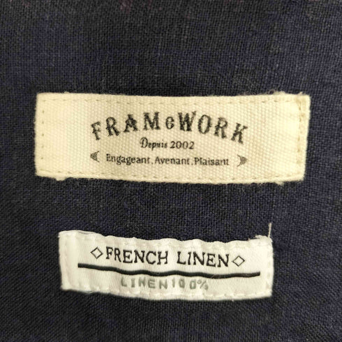 フレームワーク FRAMeWORK リネン100 Vネック S/S ブラウス レディース