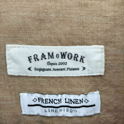 フレームワーク FRAMeWORK リネン100 Vネック S/S ブラウス レディース