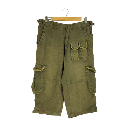 Next Organic linen リネン サイドアジャスター マルチポケット クロップド カーゴパンツ Y2K メンズ 34