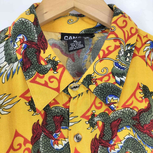 CANOPY 韓国製 レーヨン ドラゴン 総柄 S/S シャツ メンズ import:XL