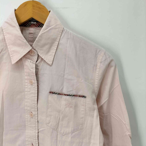 バーバリーロンドン BURBERRY LONDON ホースロゴ ノバチェック長袖コットンシャツ レディース JPN:38