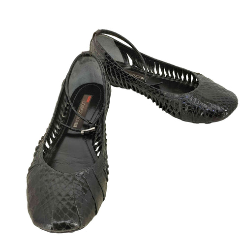 Composition9 vibram パイソン 型押し 蛇腹 フラット パンプス レディース JPN:23.5